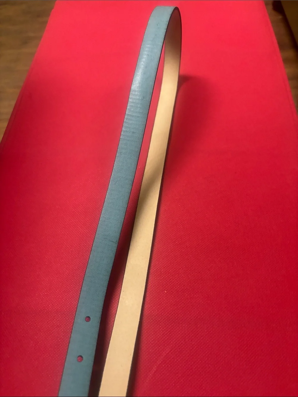 Kohl's Teal and Tan women Belt with Metal Buckle and Man made material